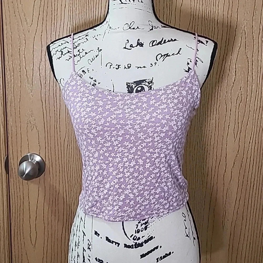 Pacsun floral spaghetti strap crop top cami